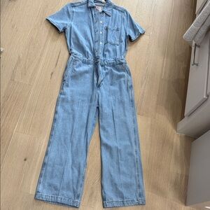 Levi's Light Blue Short-Sleeve Denim Jumpsuit